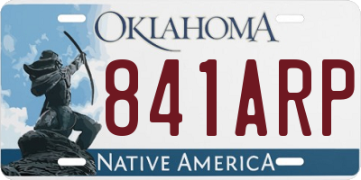 OK license plate 841ARP