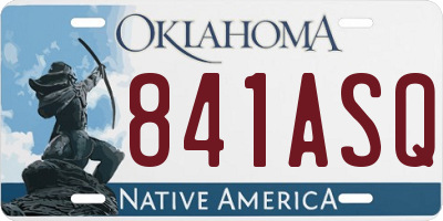 OK license plate 841ASQ