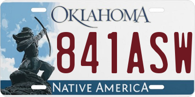 OK license plate 841ASW