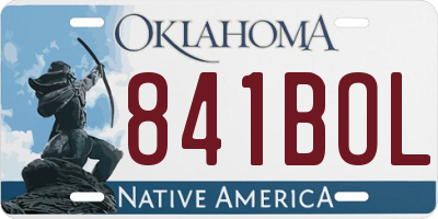 OK license plate 841BOL