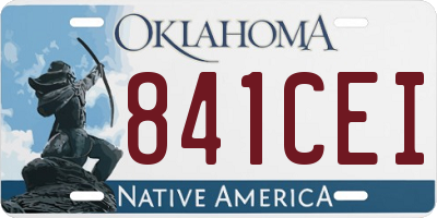 OK license plate 841CEI