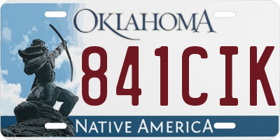 OK license plate 841CIK