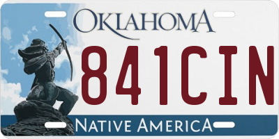 OK license plate 841CIN