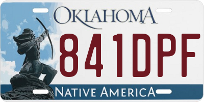 OK license plate 841DPF