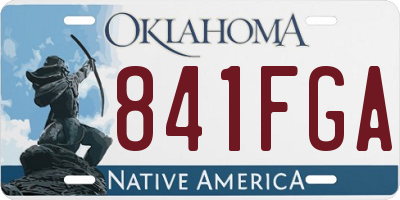 OK license plate 841FGA