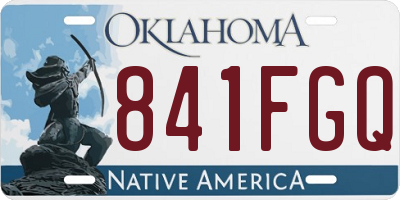 OK license plate 841FGQ