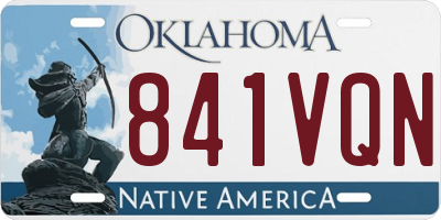 OK license plate 841VQN