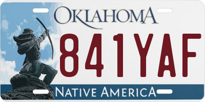 OK license plate 841YAF