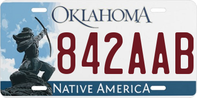 OK license plate 842AAB