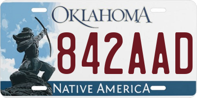 OK license plate 842AAD