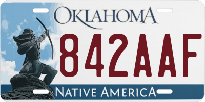 OK license plate 842AAF