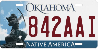 OK license plate 842AAI