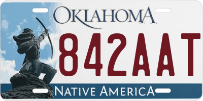 OK license plate 842AAT