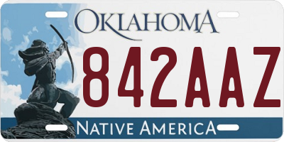 OK license plate 842AAZ