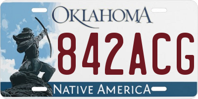 OK license plate 842ACG