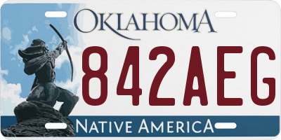 OK license plate 842AEG