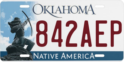OK license plate 842AEP