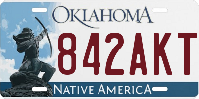 OK license plate 842AKT