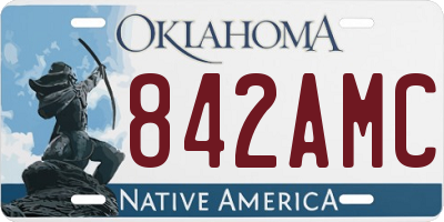 OK license plate 842AMC