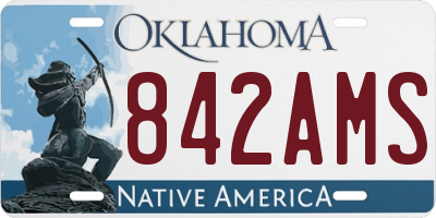 OK license plate 842AMS