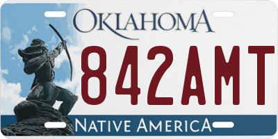 OK license plate 842AMT