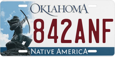 OK license plate 842ANF