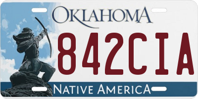 OK license plate 842CIA