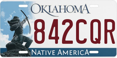 OK license plate 842CQR