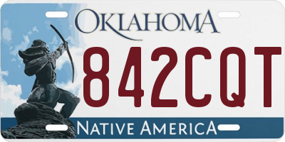 OK license plate 842CQT