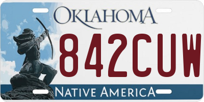 OK license plate 842CUW