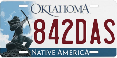 OK license plate 842DAS