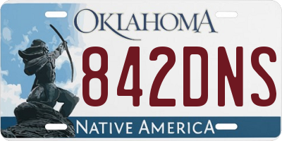 OK license plate 842DNS