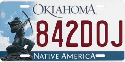 OK license plate 842DOJ