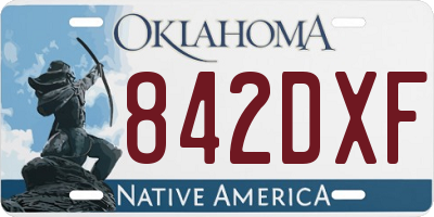OK license plate 842DXF