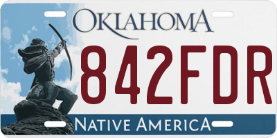 OK license plate 842FDR
