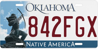 OK license plate 842FGX