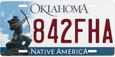 OK license plate 842FHA