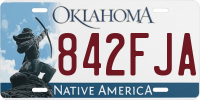 OK license plate 842FJA
