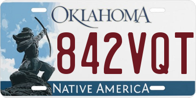 OK license plate 842VQT
