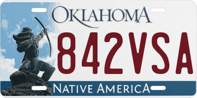 OK license plate 842VSA