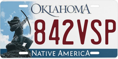 OK license plate 842VSP