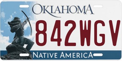 OK license plate 842WGV
