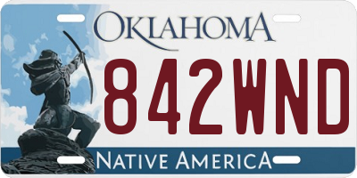 OK license plate 842WND