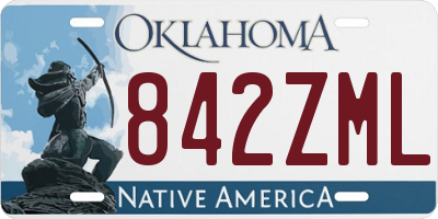 OK license plate 842ZML