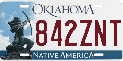 OK license plate 842ZNT