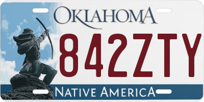 OK license plate 842ZTY