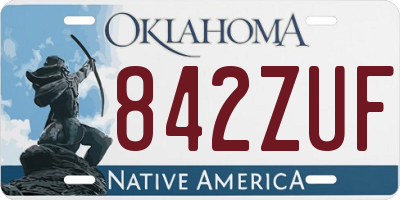 OK license plate 842ZUF