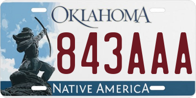 OK license plate 843AAA