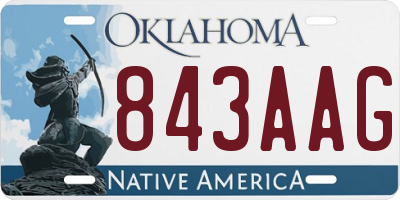 OK license plate 843AAG