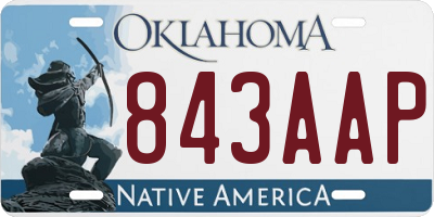 OK license plate 843AAP